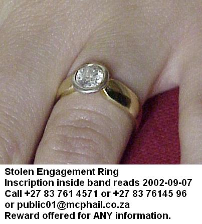 Stolen Engagement / Wedding Ring